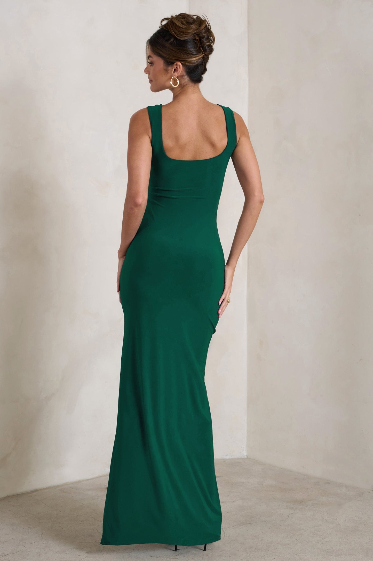 Madeline | Green Sleeveless Thigh Split Maxi Dress