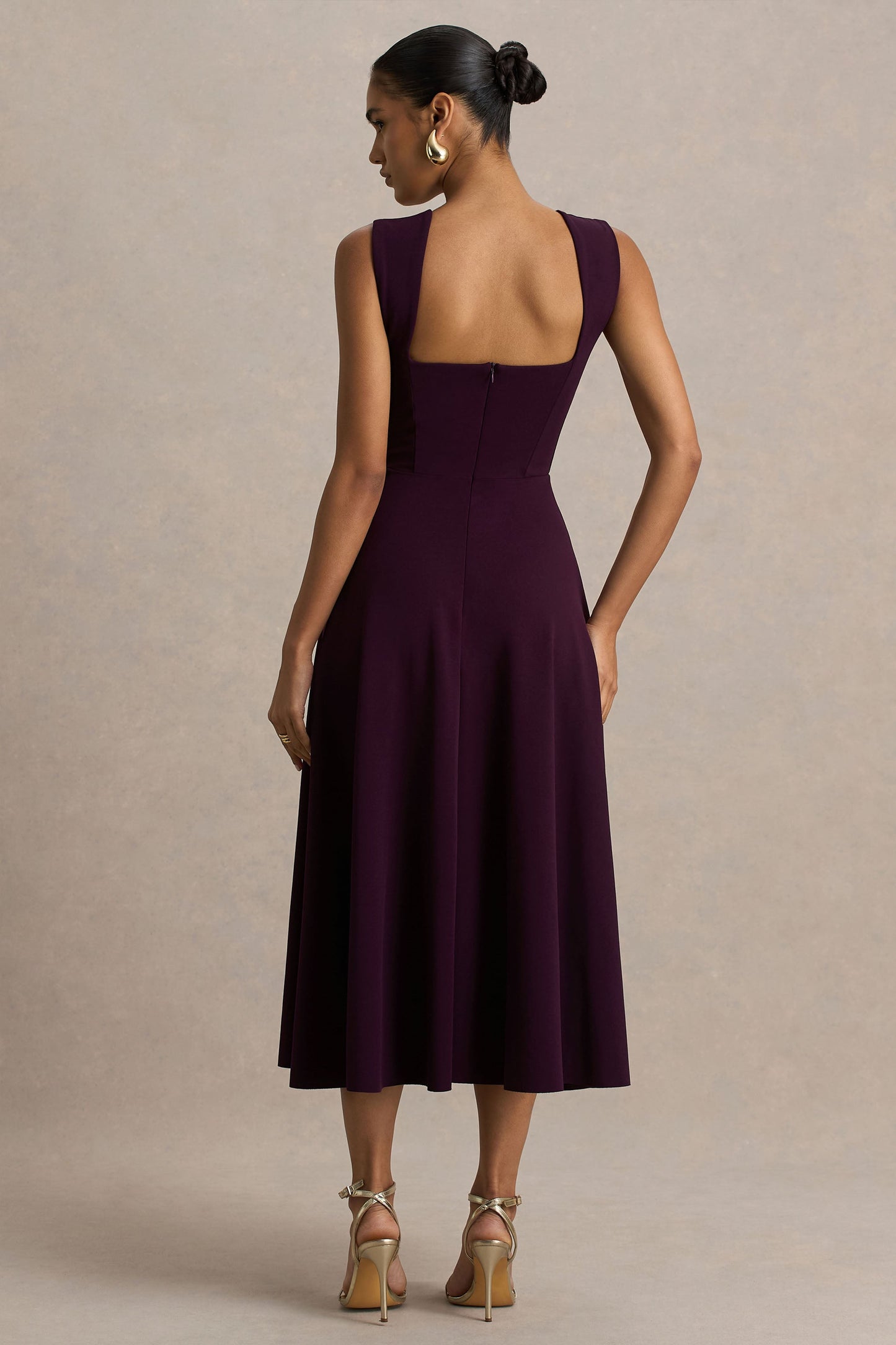 Andromeda | Burgundy Sweetheart Midi Dress