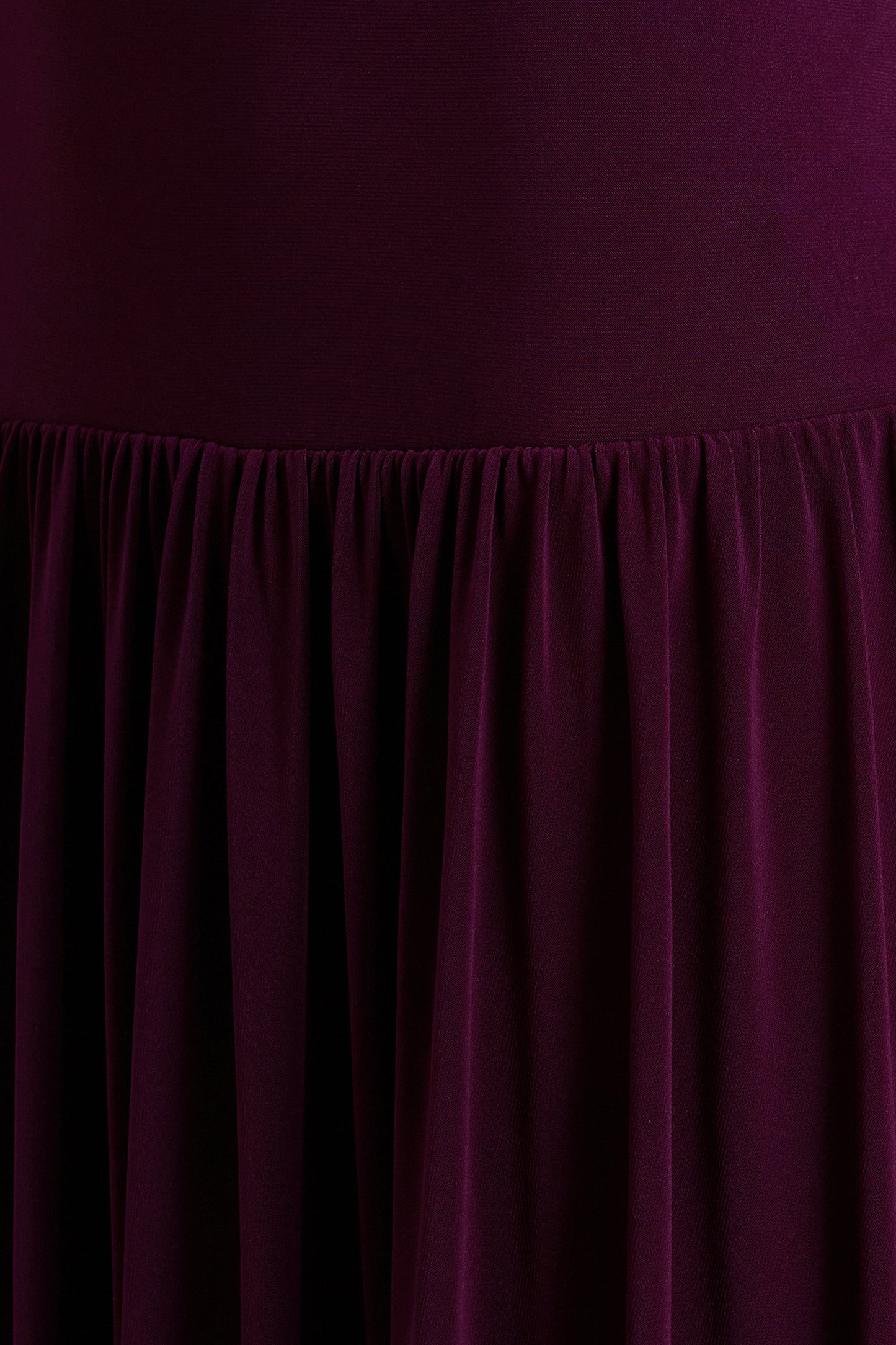 Freesia | Plum Asymmetric-Neck Maxi Dress With Scarf-Detail