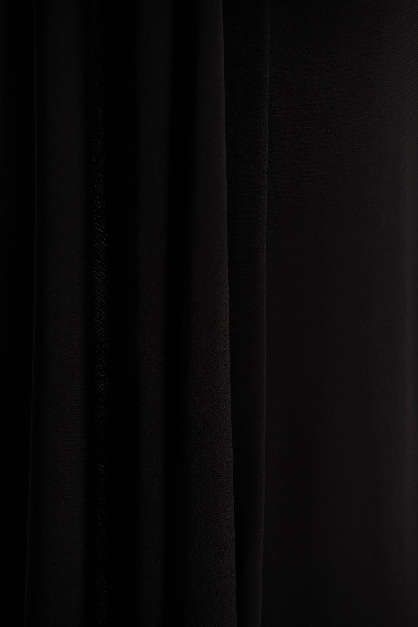 Dawn | Black High-Neck Maxi Dress With One Long-Sleeve And Cape