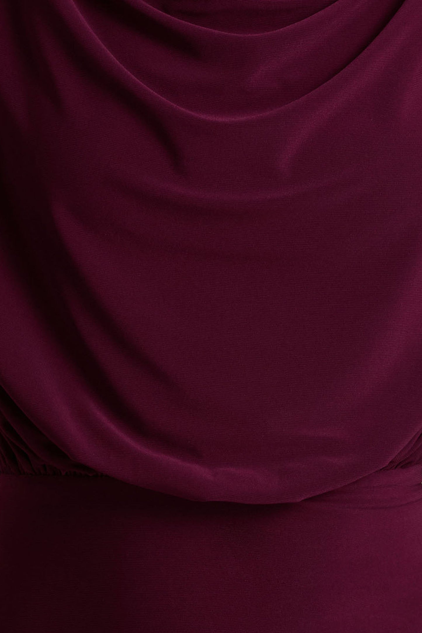 Hermia | Burgundy High-Neck Midi Dress
