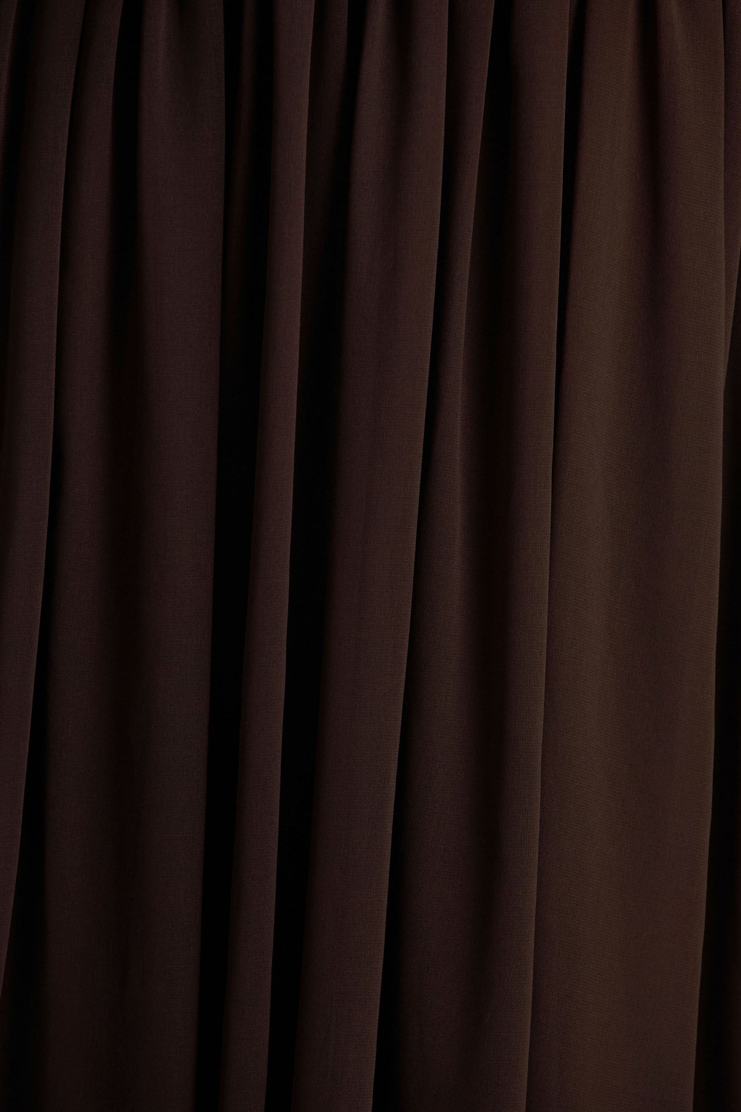 Kelly | Brown Scoop-Neck Maxi Dress With Mesh And Pleated Detailing