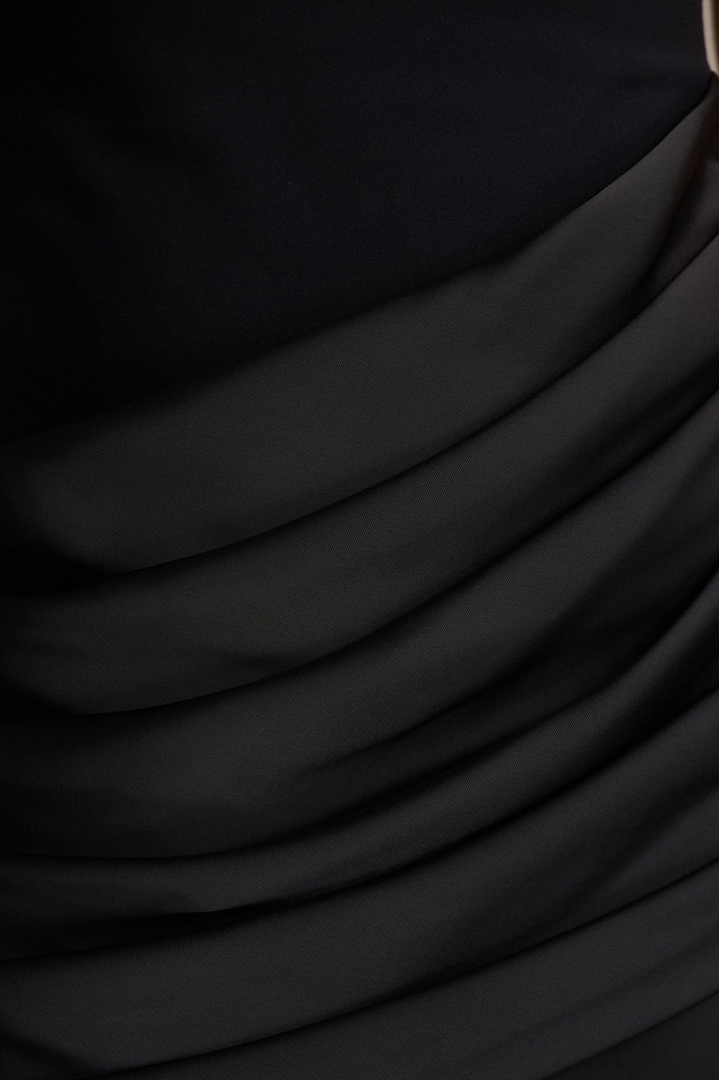Akari | Black High-Neck Maxi Dress With Satin Skirt