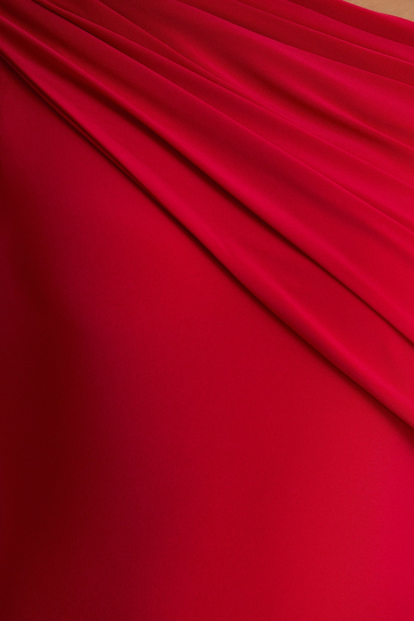 Zendaya | Red Asymmetric-Neck Fishtail Maxi Dress With Cape Detail