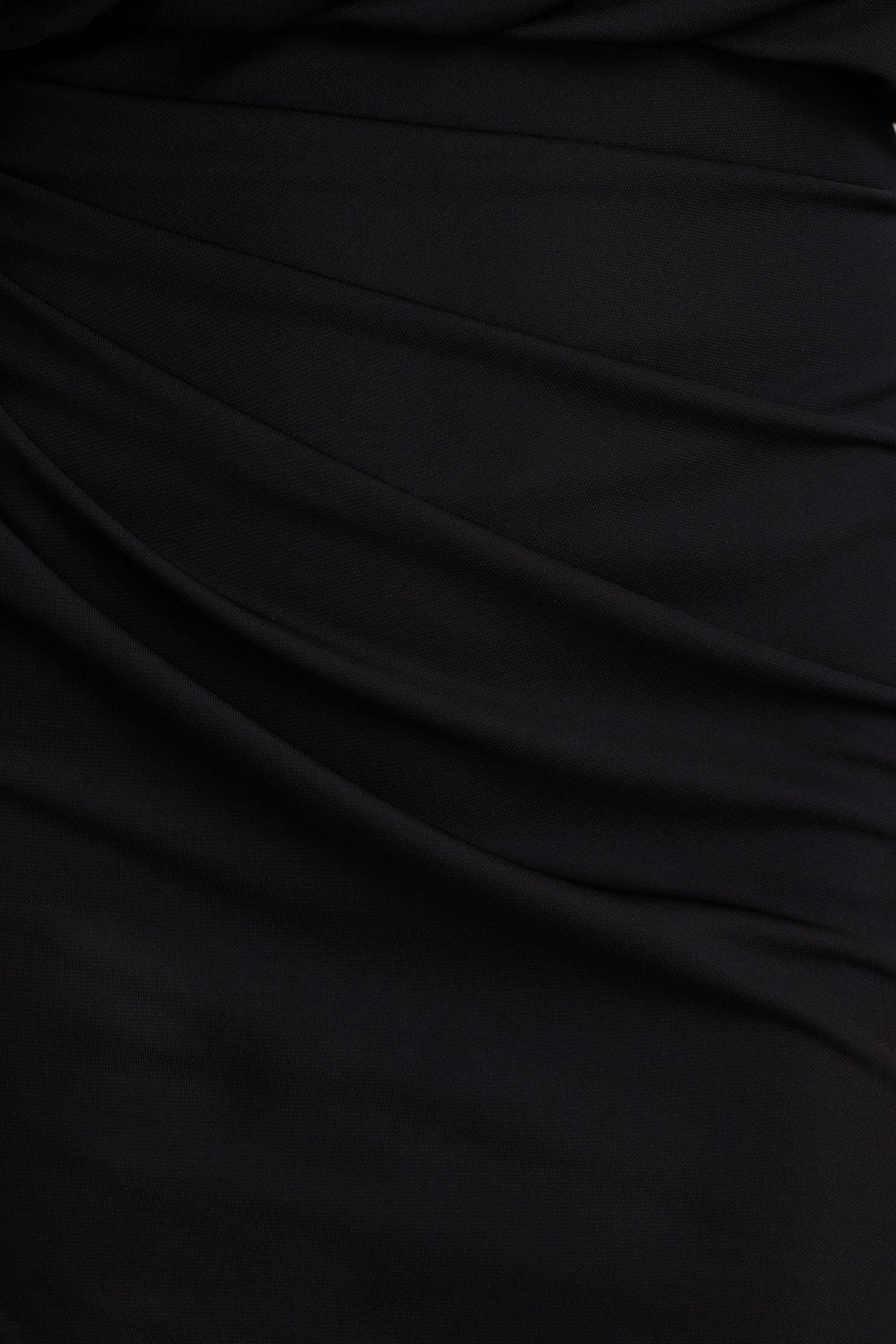 Olivia | Black Asymmetric-Neck Maxi Dress With Ruched Detailing And Front-High Split