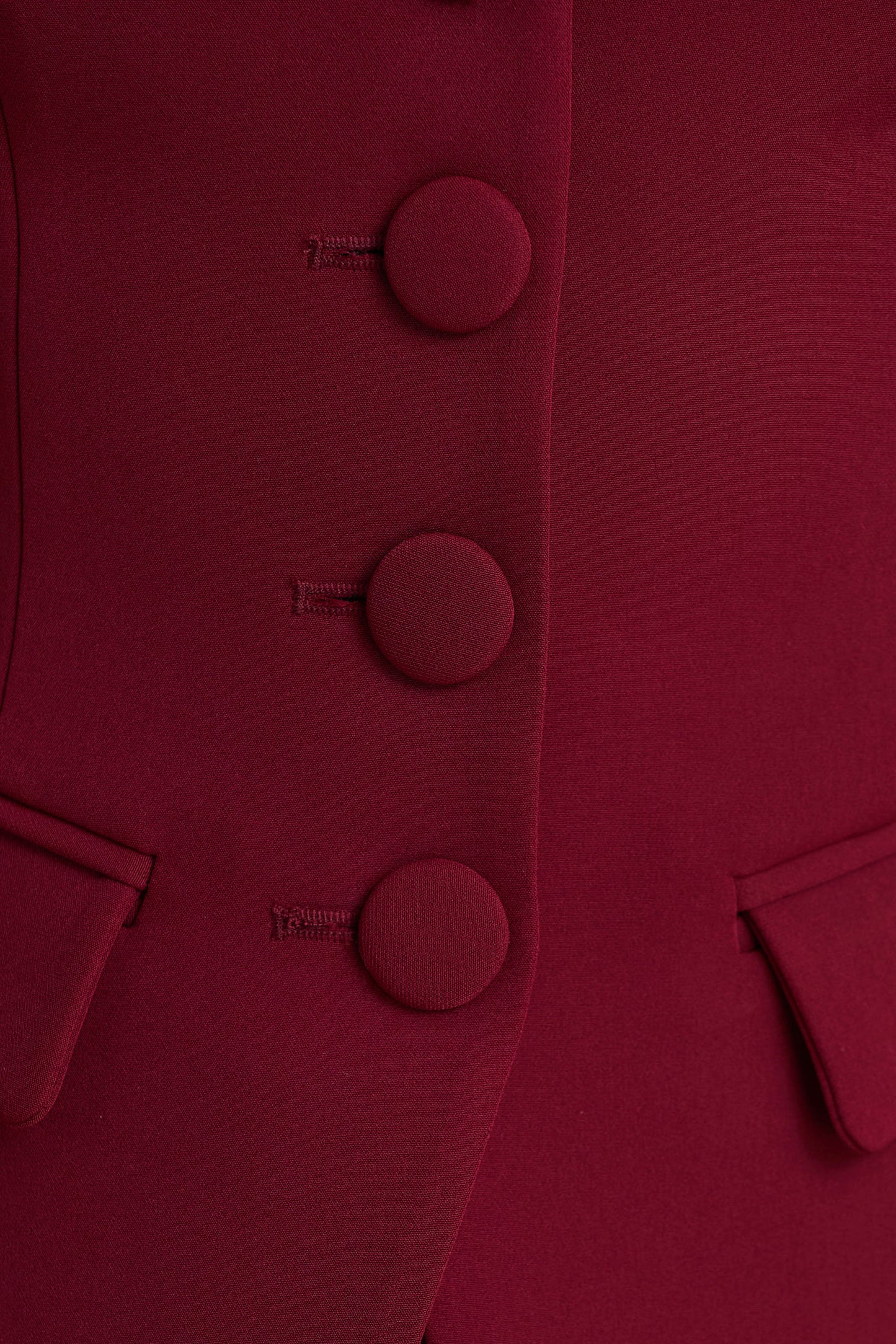 Tecla | Burgundy Button-Up Tailored Top