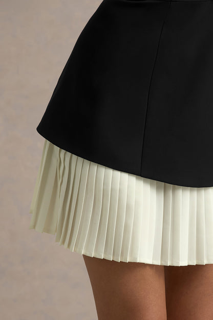 Lysette | Black Sweetheart Long-Sleeve Stretch Mini Dress