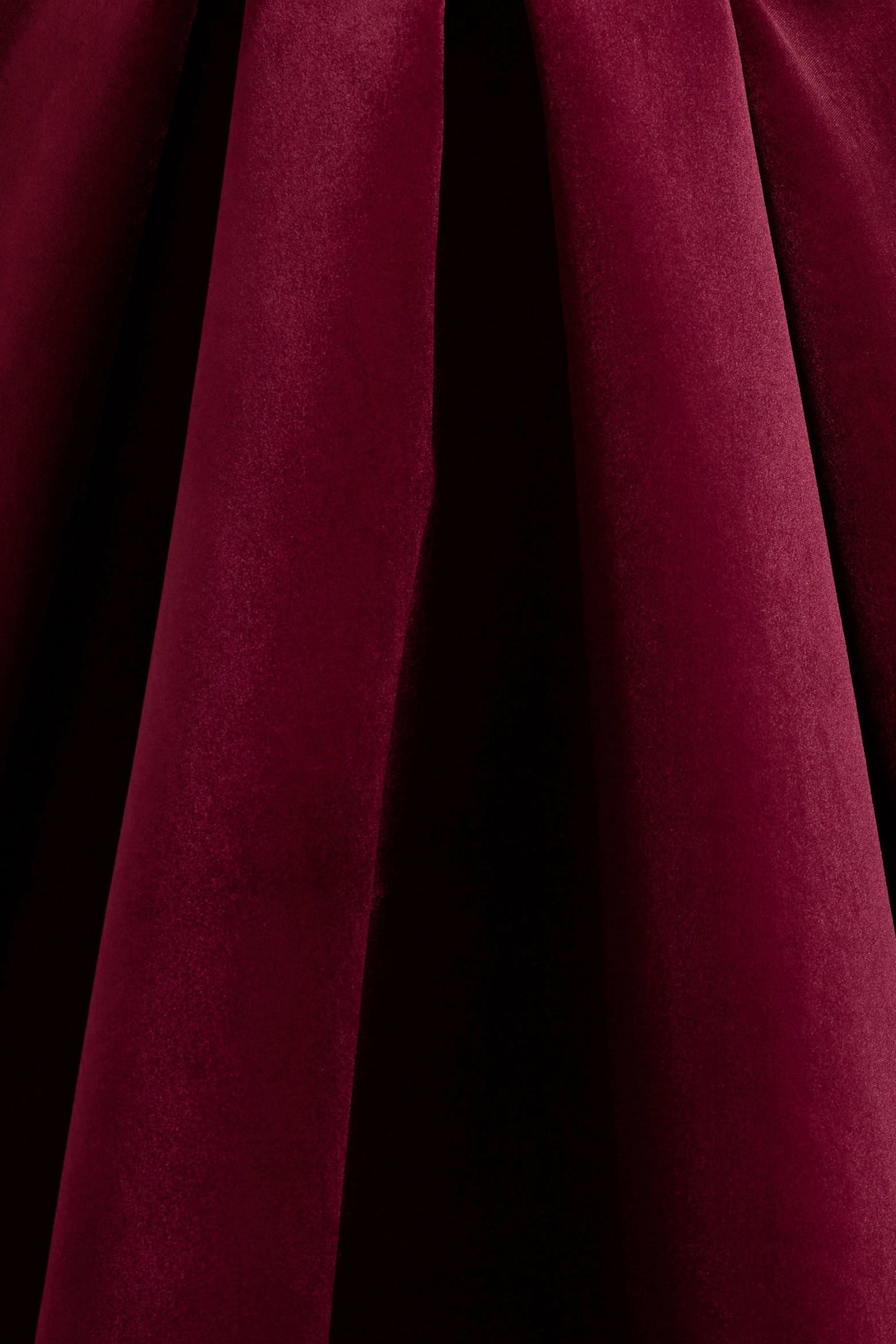 Francisca | Berry Velvet Strappy Volume-Hem Midi Dress