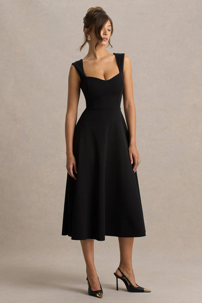 Andromeda | Black Sweetheart Midi Dress