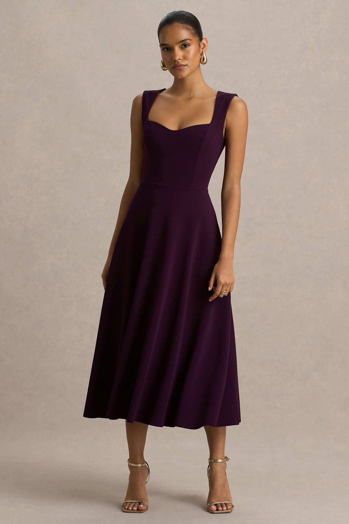 Andromeda | Burgundy Sweetheart Midi Dress