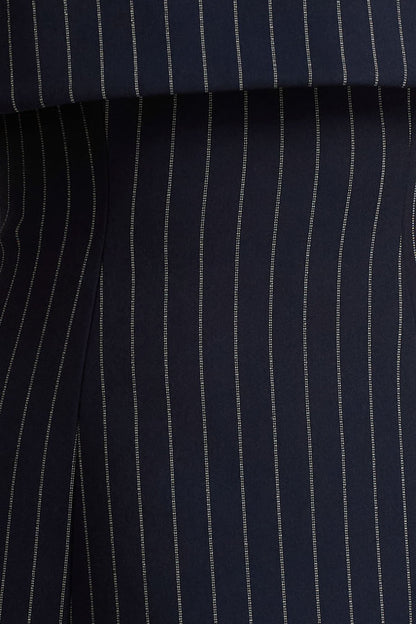Ember | Navy Pinstripe Square-Neck Mini Dress