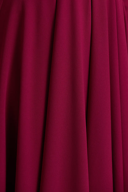 Alison | Burgundy Square-Neck A-Line Midi Dress