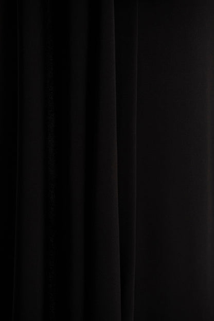 Dawn | Black High-Neck Maxi Dress With One Long-Sleeve And Cape
