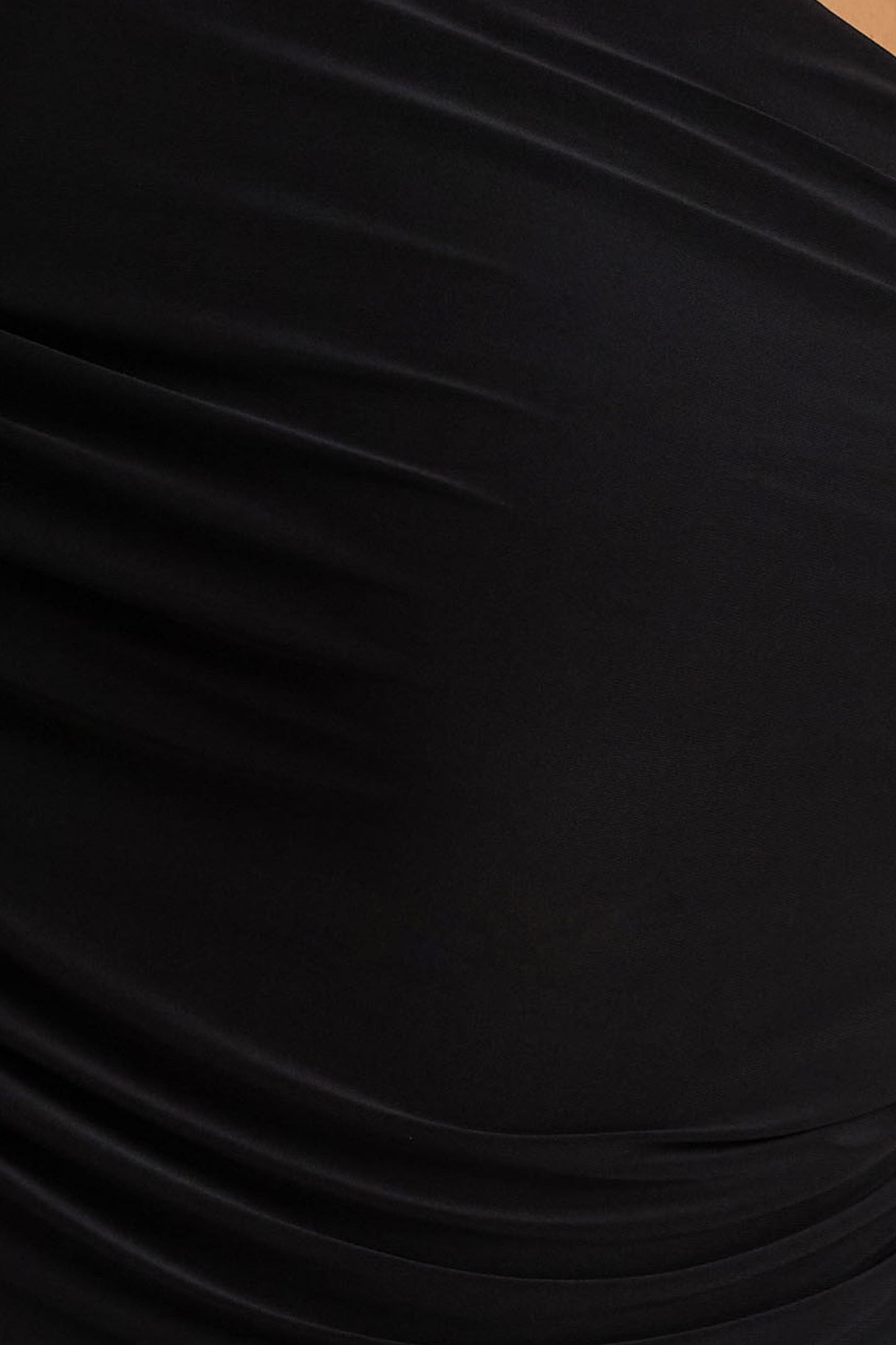 Sylvie | Black Asymmetric-Neck Maxi Dress