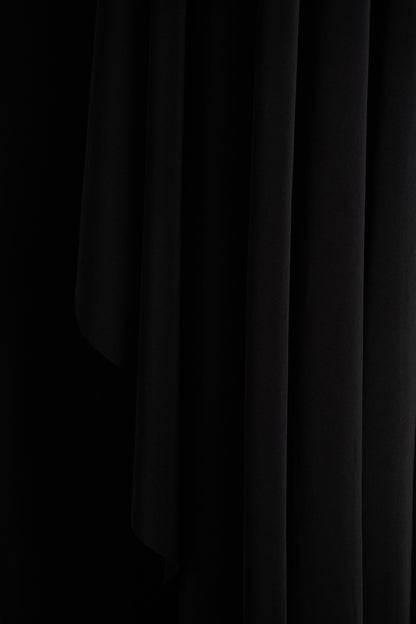 Briony | Black Crew-Neck Maxi Dress With Cape Sleeves
