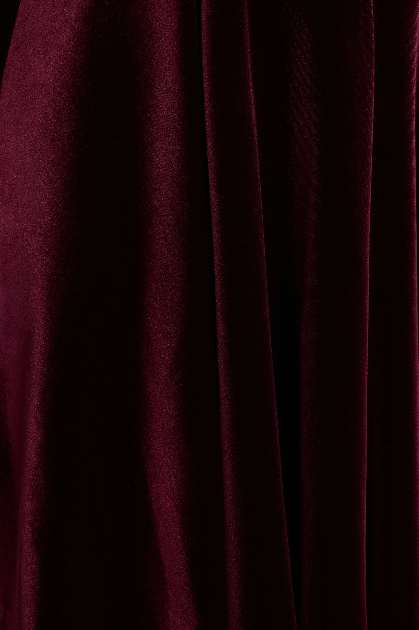 Mina | Burgundy Velvet And Satin Bandeau-Neck Skater Mini Dress