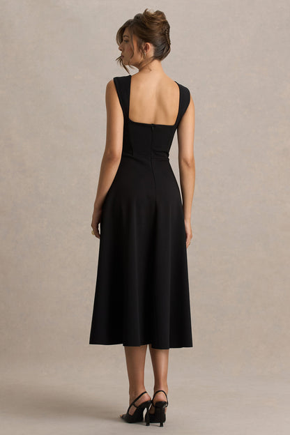 Andromeda | Black Sweetheart Midi Dress