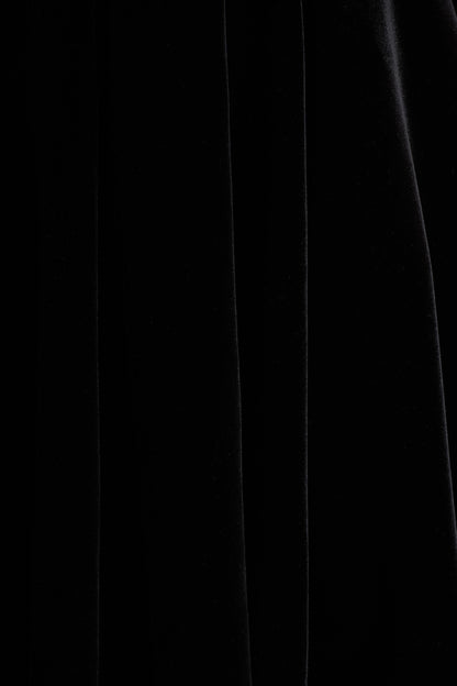 Mina | Black Velvet And Satin Bandeau-Neck Skater Mini Dress