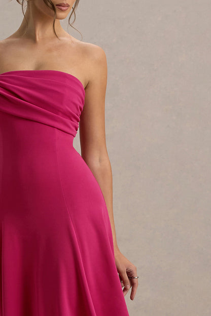 Malta | Hot Pink One-Shoulder Midi Dress