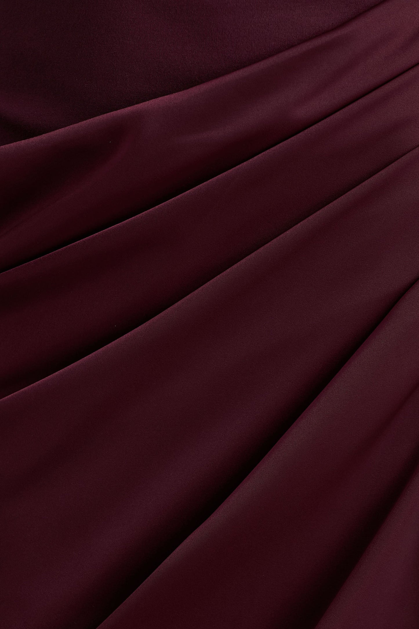 Raffie | Plum Long-Sleeve Midi Dress With Satin Wrap Skirt
