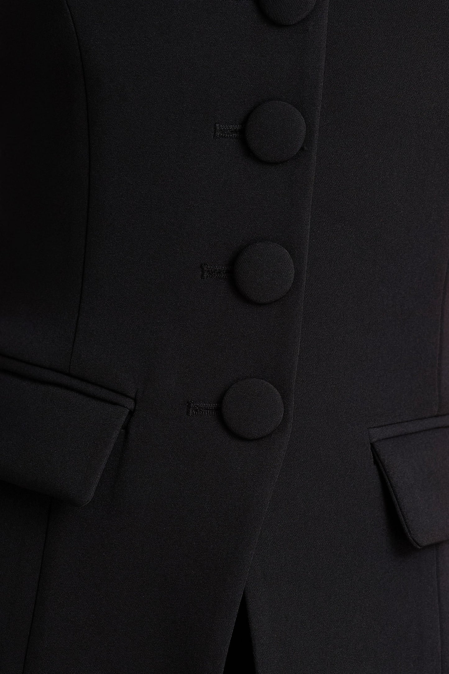 Tecla | Black Button-Up Tailored Top