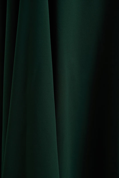 Alea | Dark Green High-Neck Short-Sleeve Maxi Dress