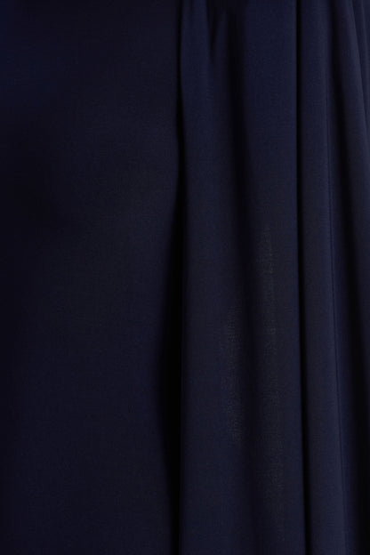 Mimi | Navy High-Neck Maxi Dress With Cape Sleeve Detail