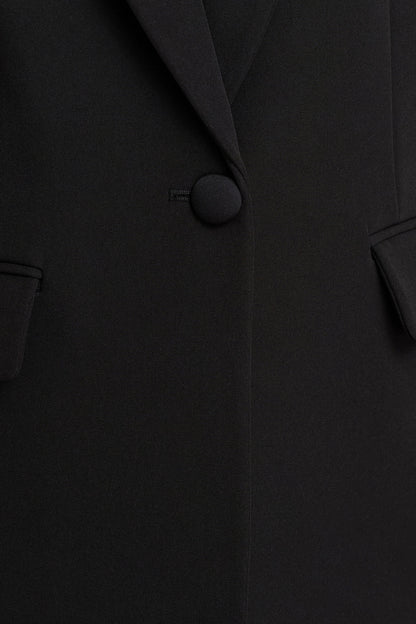 Katherine | Black Plunge-Neck Tailored Blazer